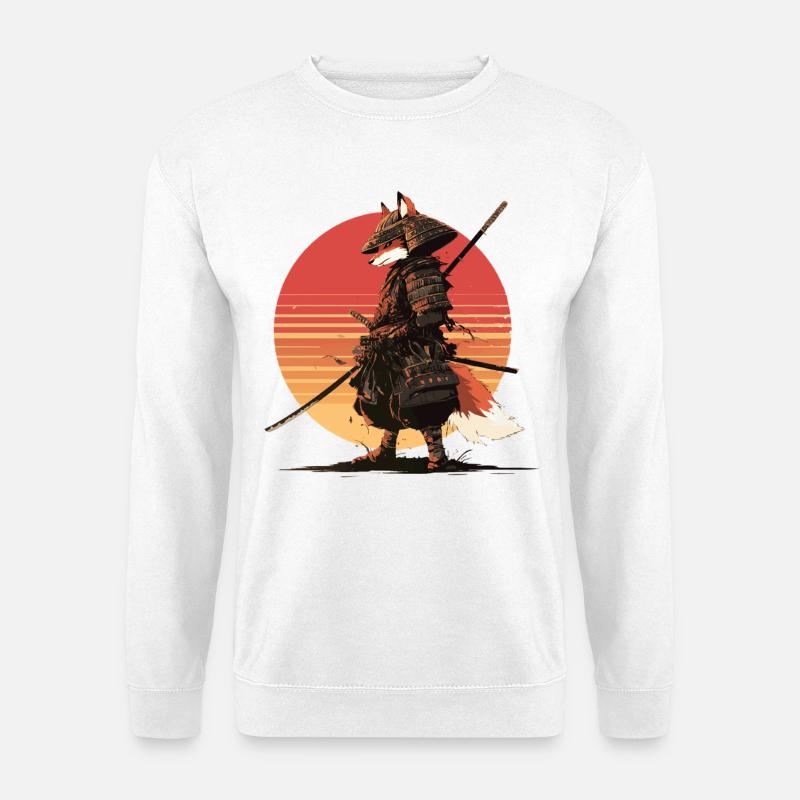 Samurai Fox at Sunset - Unisex Sweatshirt - white