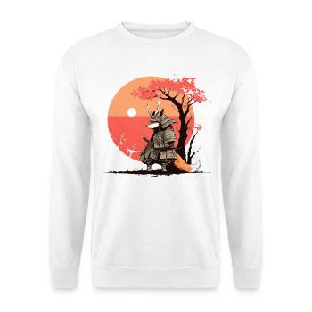 Le renard samouraï au coucher du soleil - Sweat-shirt Unisexe - blanc - Devant