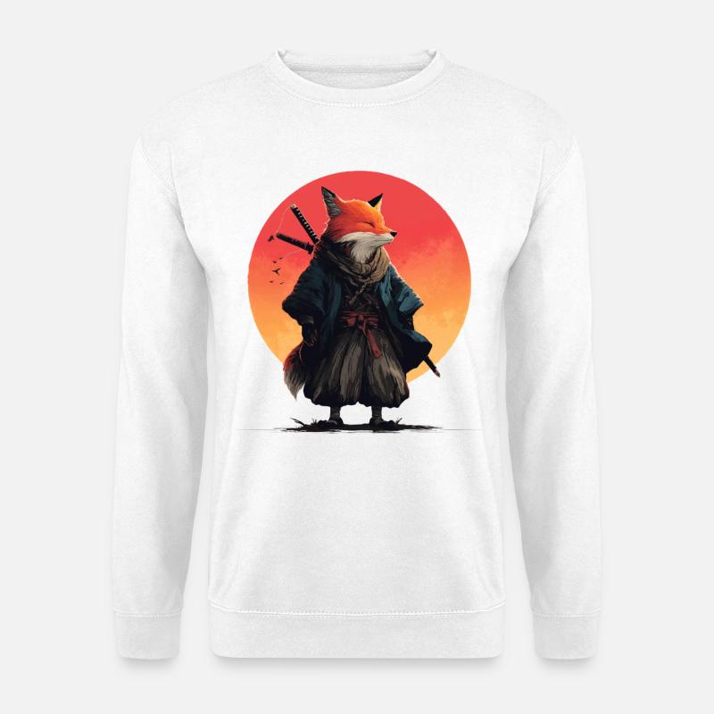 Fox Samurai at Sunset - Unisex Sweatshirt - white