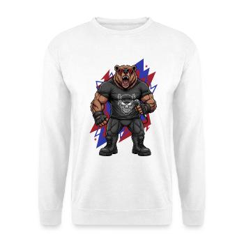 Heavy Metal Rocker Bear Singer Vocal Rock Music - Unisex Sweatshirt - white - Front