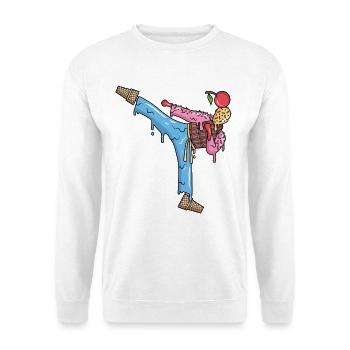 Karate Girl Eiscreme Kampfsportler Damen Taekwondo - Unisex Sweatshirt - white - Front
