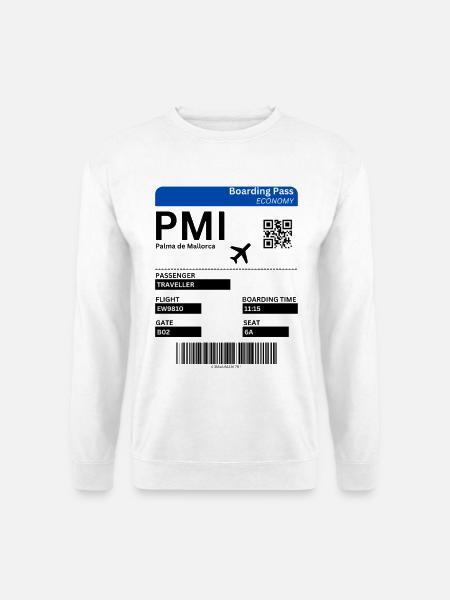 Mallorca Flugticket Design Boarding Pass Shirt - Unisex Pullover - Weiß