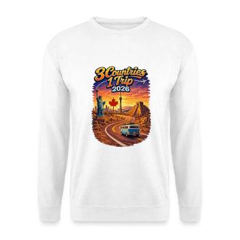 3 Countries 1 Trip 2026 - Unisex Pullover - Weiß - Vorne