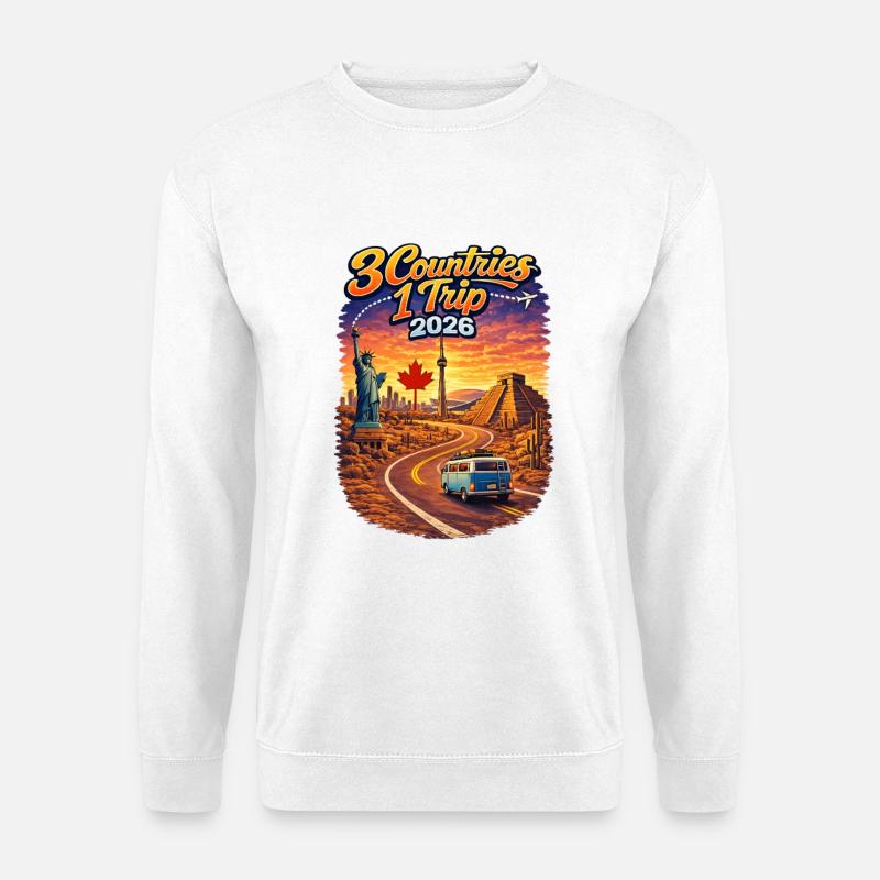 3 Countries 1 Trip 2026 - Unisex Sweatshirt - white
