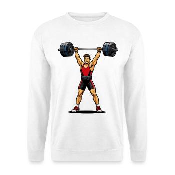 Gewichtheber unter der Stange in Kraft - Unisex Pullover - Weiß - Vorne