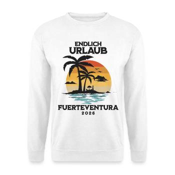 Fuerteventura Urlaub 2026 Kanaren Reise Outfit - Unisex Pullover - Weiß - Vorne