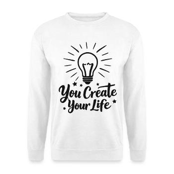 You Create Your Life Light Bulb Inspiration - Unisex Sweatshirt - white - Front