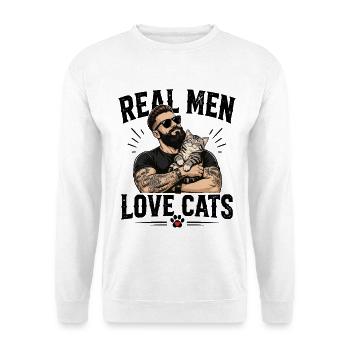 L’amour des vrais chats masculins - Sweat-shirt Unisexe - blanc - Devant