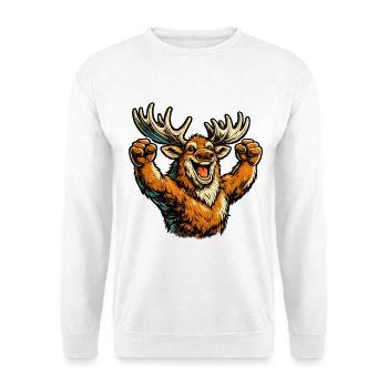 Moose rejoices - Unisex Sweatshirt - white - Front