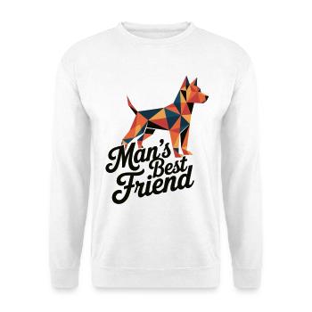 Low Poly Dog Graphic Mans Best Friend Shirt - Unisex Sweatshirt - white - Front