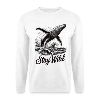 Chemise vintage nature Whale Ocean Waves - Sweat-shirt Unisexe - blanc - Devant