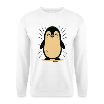 Sunny Penguin Maskottchen - Unisex Pullover - Weiß - Vorne - Alina (178cm) & Michal (187cm)