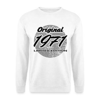 55e anniversaire 1971 cadeau pour hommes et femmes - Sweat-shirt Unisexe - blanc - Devant