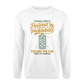 Pickleball Powered By Pickle Ball Funny Player - Unisex Sweatshirt - white - Front