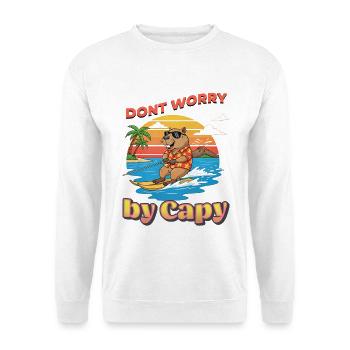 Capybara surfer at sunset - Unisex Sweatshirt - white - Front