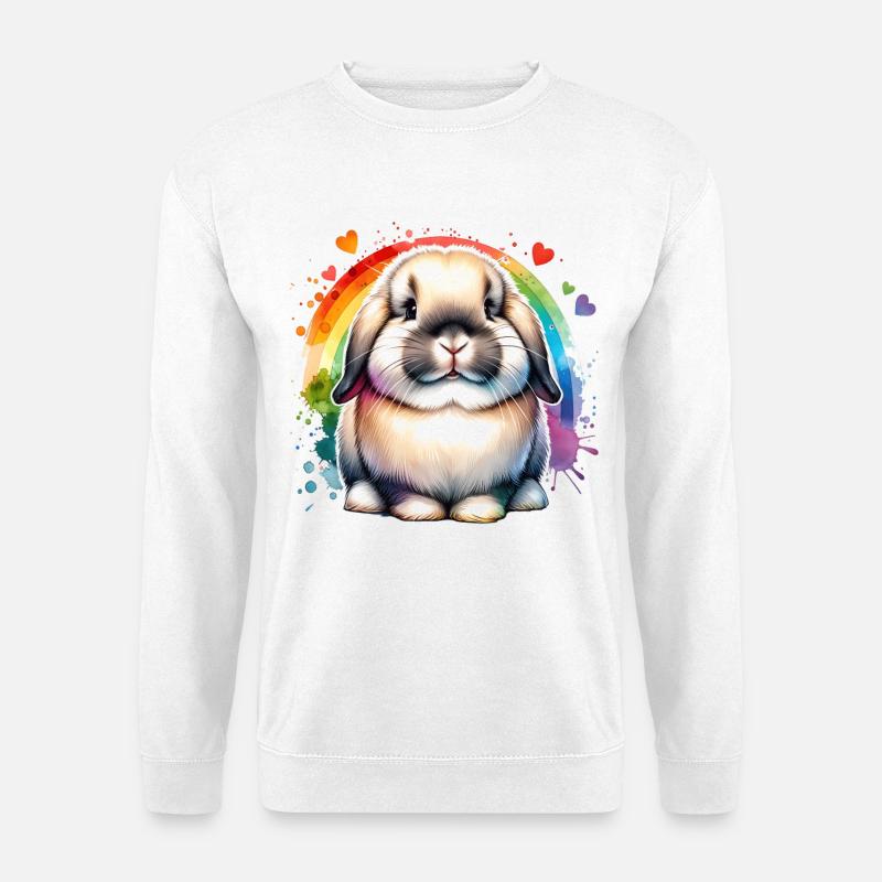 Dwarf Ram Rabbit Gift - Unisex Sweatshirt - white