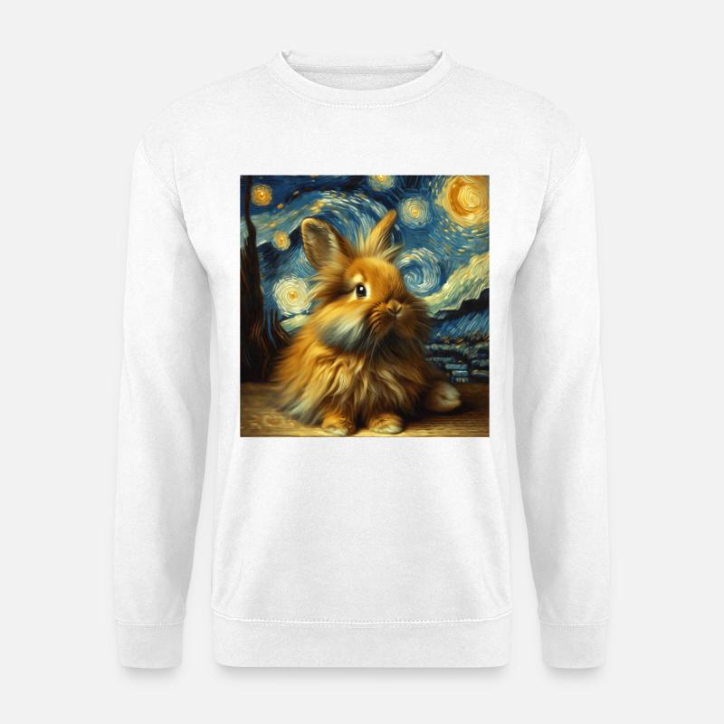 Zwergkaninchen Starry Night - Unisex Pullover - Weiß