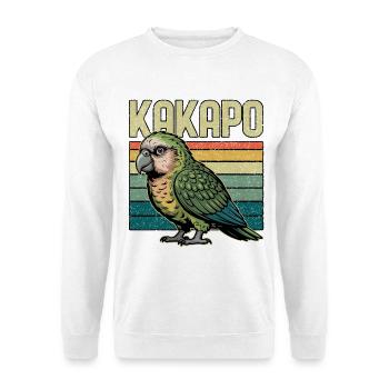 Kakapo Papagei Rétro de Nouvelle-Zélande - Sweat-shirt Unisexe - blanc - Devant