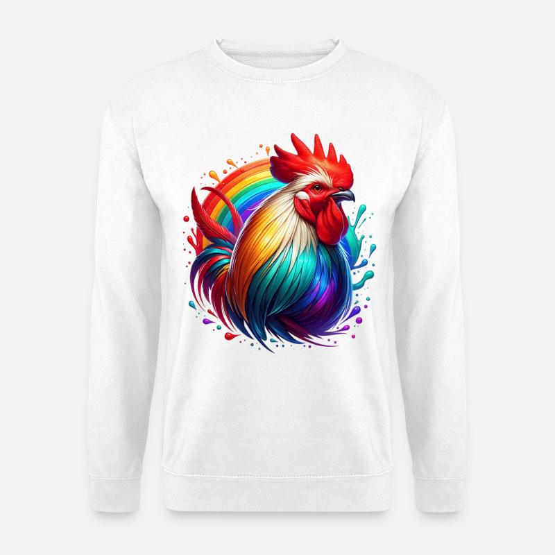 Hahn Rooster - Unisex Pullover - Weiß