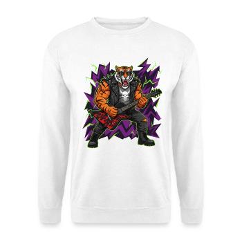 Heavy Metal Rocker Animal Guitar Rock Tiger Music - Unisex Sweatshirt - white - Front