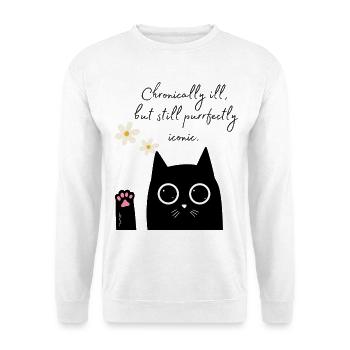 Chat iconique chronique - Sweat-shirt Unisexe - blanc - Devant