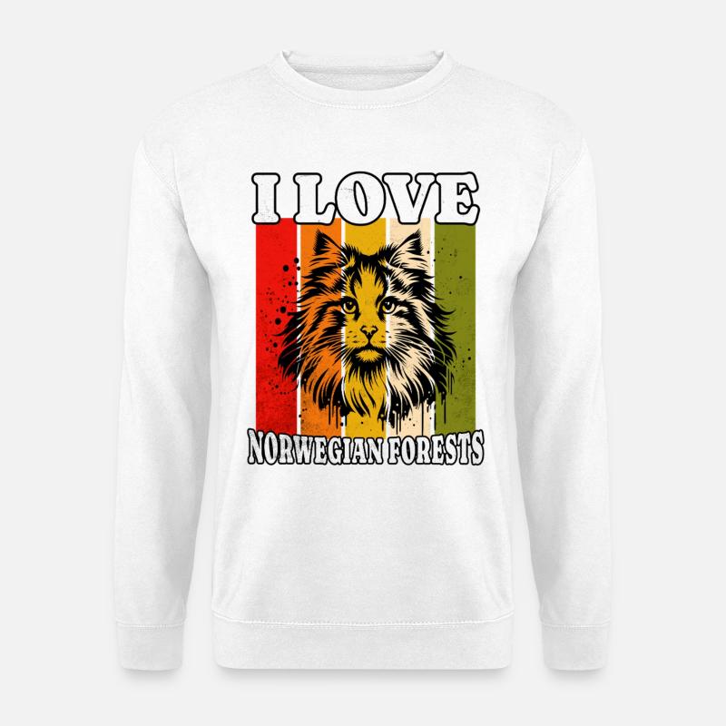 I Love Norwegian Forest - Unisex Pullover - Weiß