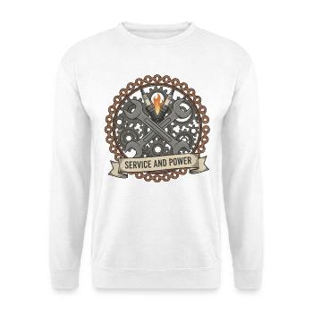 Motorcycle Biker V-Twin Motor Skull Tool Rocker - Unisex Sweatshirt - white - Front