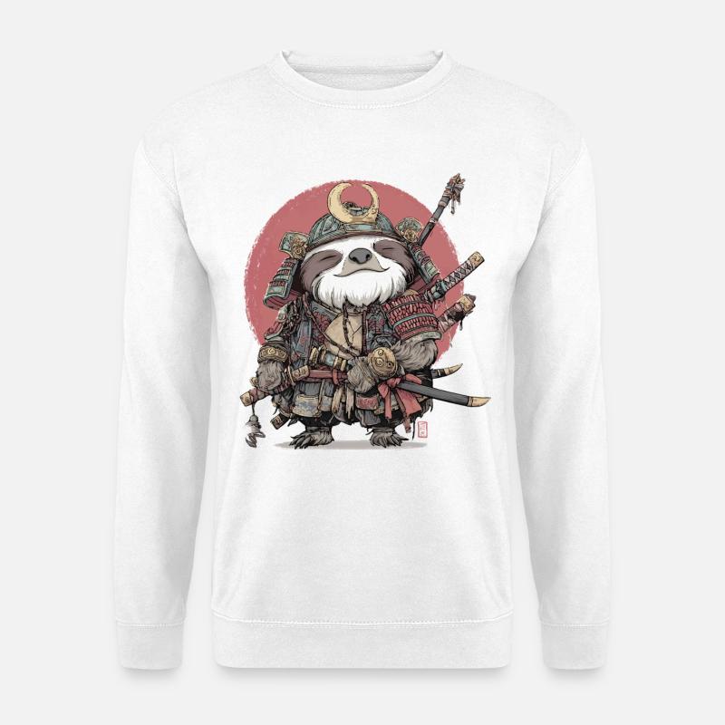 Sloth Samurai Armor - Unisex Sweatshirt - white