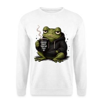 Kaffeefrosch im Hoodie - Unisex Pullover - Weiß - Vorne