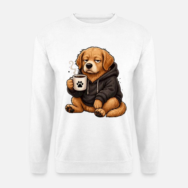 Kaffeehund im Hoodie - Unisex Pullover - Weiß