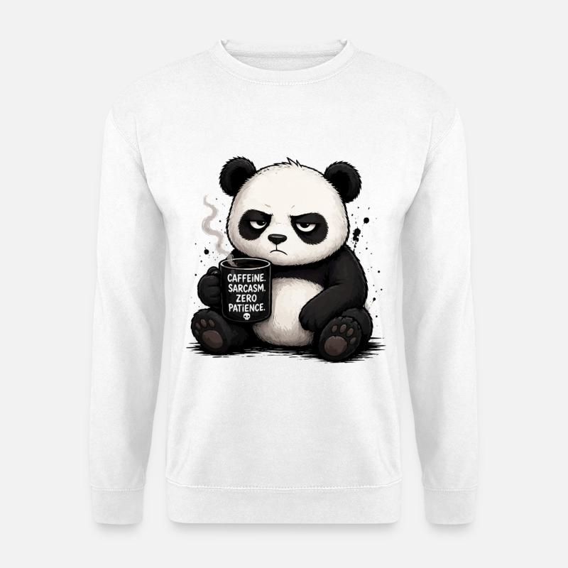 Coffee panda with sarcasm - Unisex Sweatshirt - white