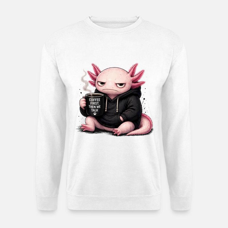 Coffee Dragon Pullover Hoodie - Unisex Sweatshirt - white