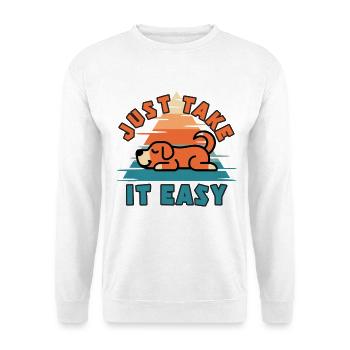 Ganz ruhig, Retro Dog - Unisex Pullover - Weiß - Vorne