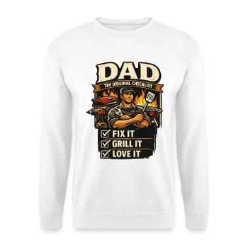 Cadeau barbecue pour la fête des pères Papa crée - Sweat-shirt Unisexe - blanc - Devant