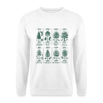 Baumarten Holz Wald Forstwirtschaft Forst Förster - Unisex Pullover - Weiß - Vorne