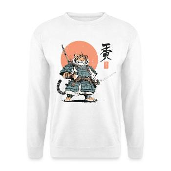 Tiger Samurai Armor Katana - Unisex Sweatshirt - white - Front