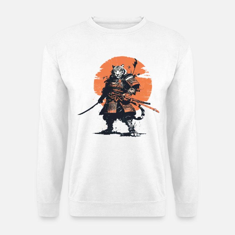 Samouraï tigre dans Ember Moon - Sweat-shirt Unisexe - blanc