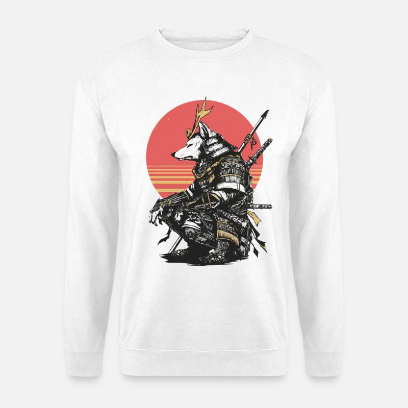 Wolf Samurai in Sunset Armor - Unisex Sweatshirt - white