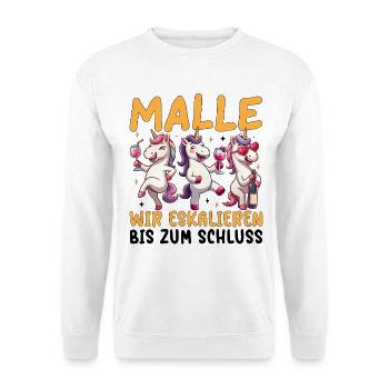 Malle Wir Eskalieren Einhorn Party Urlaub - Unisex Pullover - Weiß - Vorne