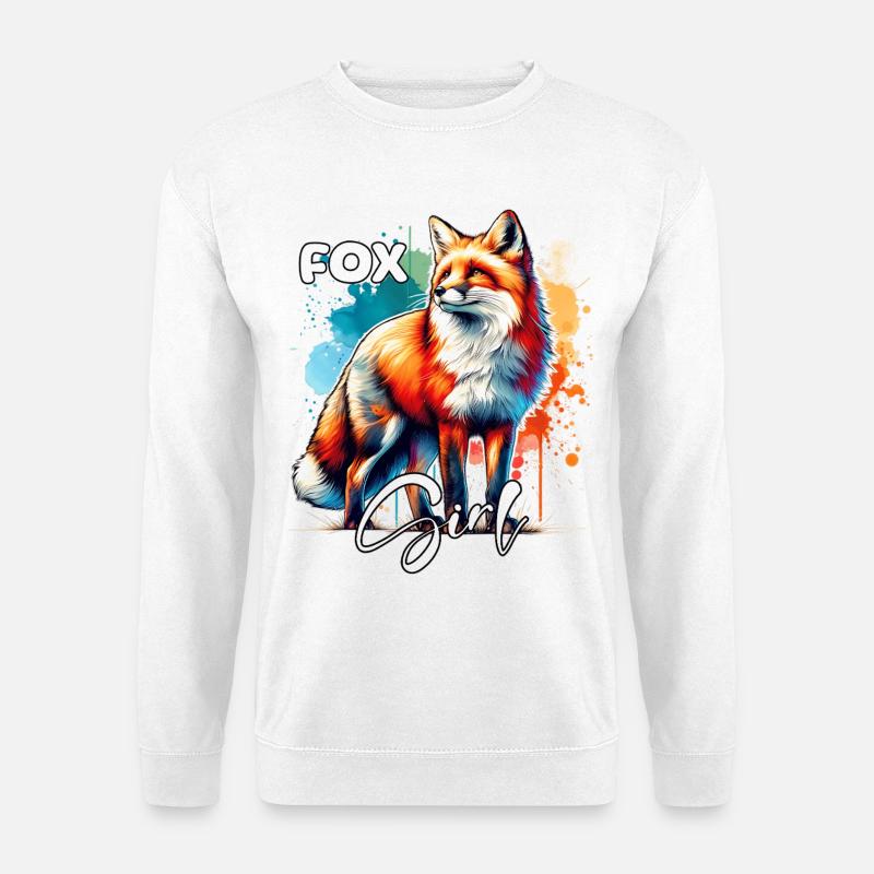 Fox Mädchen Rotfuchs Fuchs - Unisex Pullover - Weiß