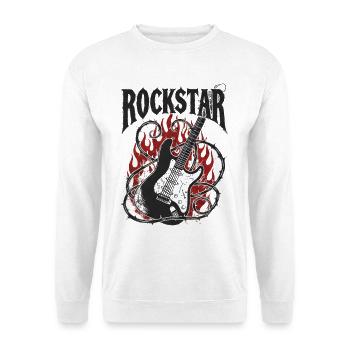Vatertag Papa Rock Star Gitarre Musik Vater  - Unisex Pullover - Weiß - Vorne