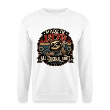 1976 Genuine Parts Sloth Mechanic - Unisex Sweatshirt - white - Front