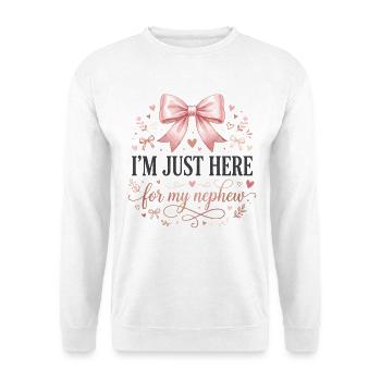 Tante, je suis juste là pour mon neveu Coquette - Sweat-shirt Unisexe - blanc - Devant