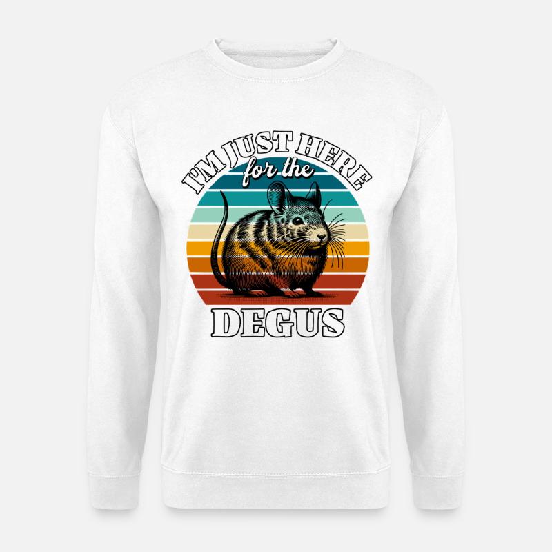 Lustige Degu Sprüche - Unisex Pullover - Weiß