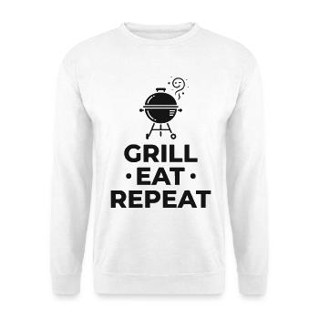 Grill Eat Repeat – The must-have for grill masters - Unisex Sweatshirt - white - Front