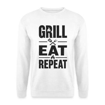 Grill Eat Repeat – The must-have for grill masters - Unisex Sweatshirt - white - Front