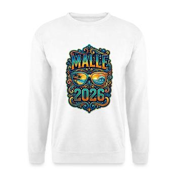 Malle 2026 Bunt Mallorca - Unisex Pullover - Weiß - Vorne