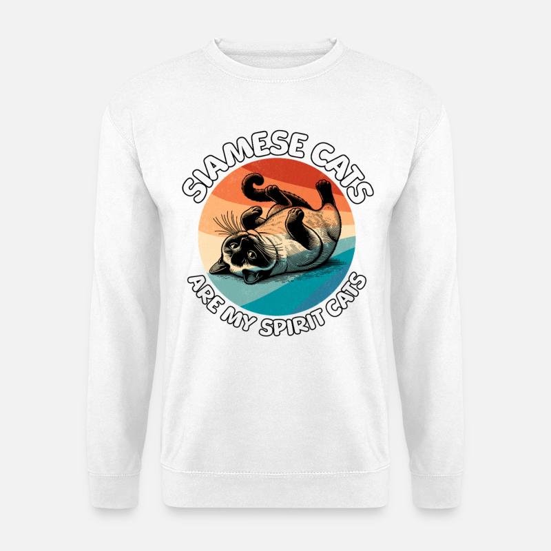 Lustige Siamkatze Sprüche - Unisex Pullover - Weiß