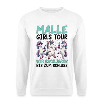Malle Girls Tour Einhorn Mallorca Party Urlaub - Unisex Pullover - Weiß - Vorne