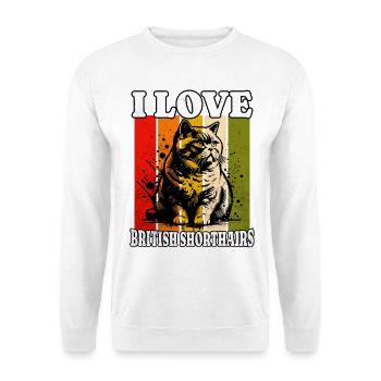 J’adore les cheveux courts britanniques - Sweat-shirt Unisexe - blanc - Devant